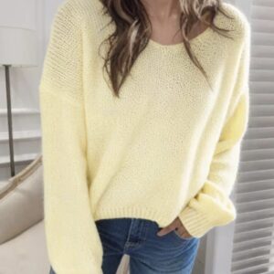 ΠΛΕΚΤΗ ΚΙΤΡΙΝΗ ΜΠΛΟΥΖΑ ΜΕ ΛΑΙΜΟΚΨΗ V